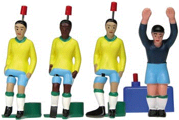 Tipp-Kick WM Classics Brasilien '70 Set mit 3 verschiedenen Spielern und 1 Torwart