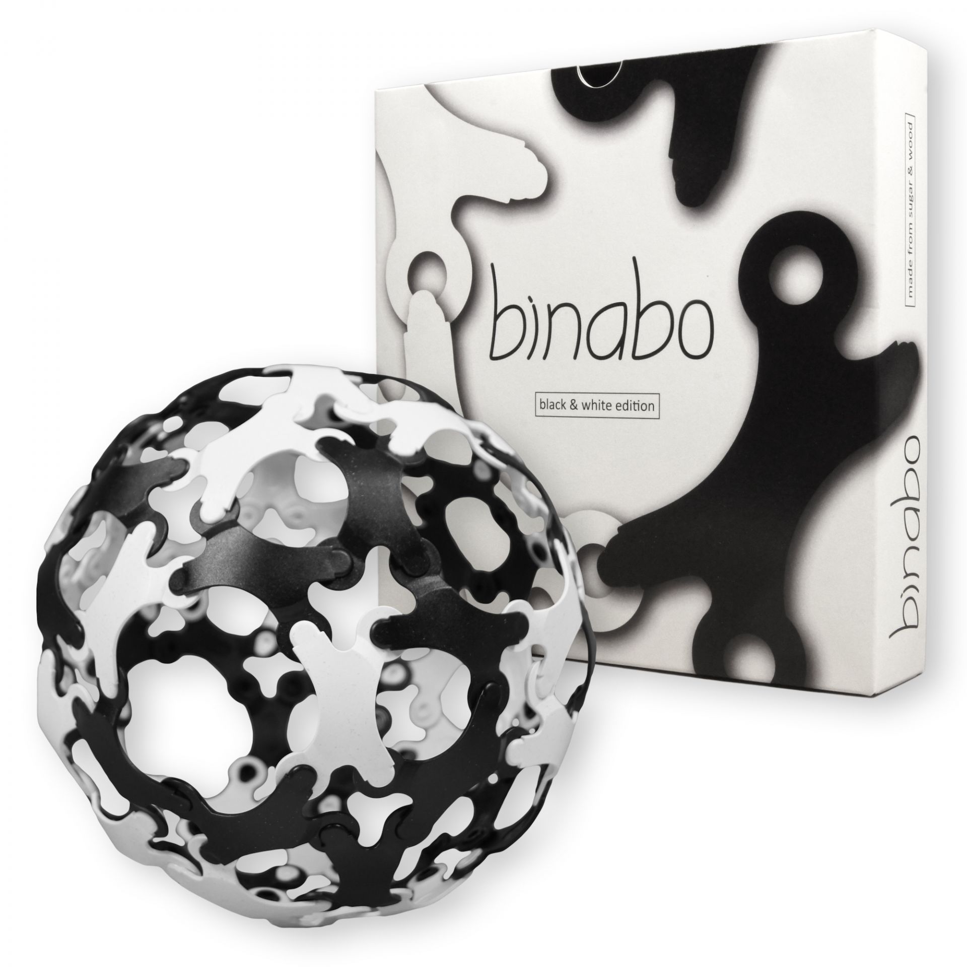 Binabo 60 Chips Black and white plastikfreies Konstruktionsspielzeug