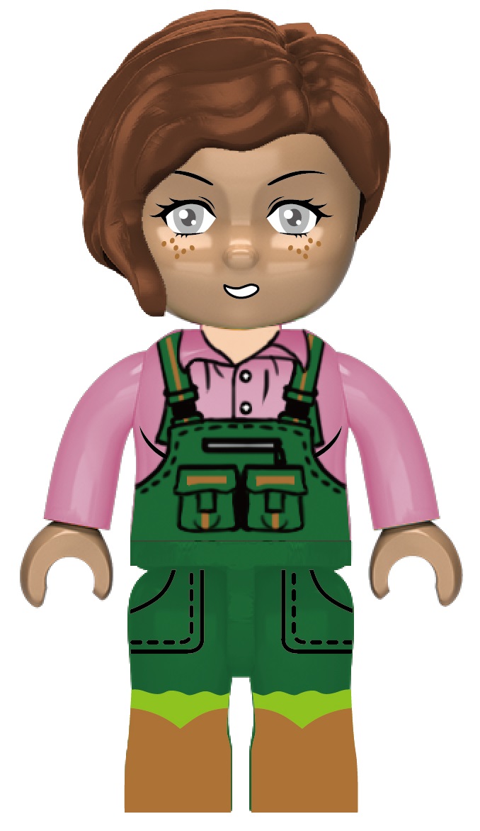 KiddiCraft Klemmbausteinset großer Schlepper mit Anhänger - 2 Kiddiz Figuren 190 Teile