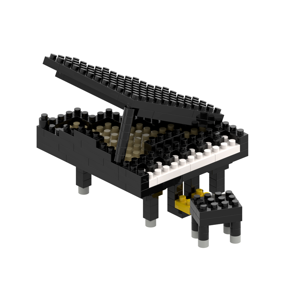 Brixies Klavier (Flügel) Schwarz 134 Mini-Klemmbausteine