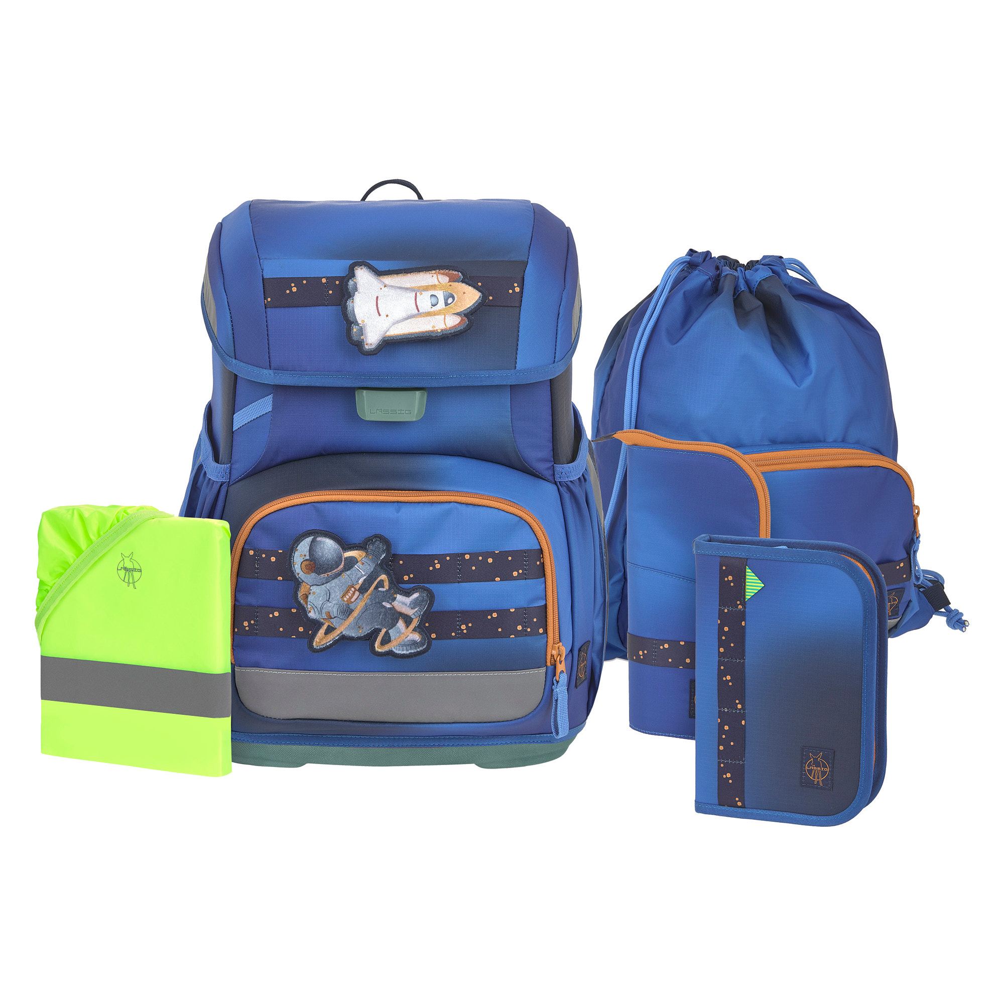 Lässig School Set Light Unique Space Blue Schultasche / Schulranzen Set