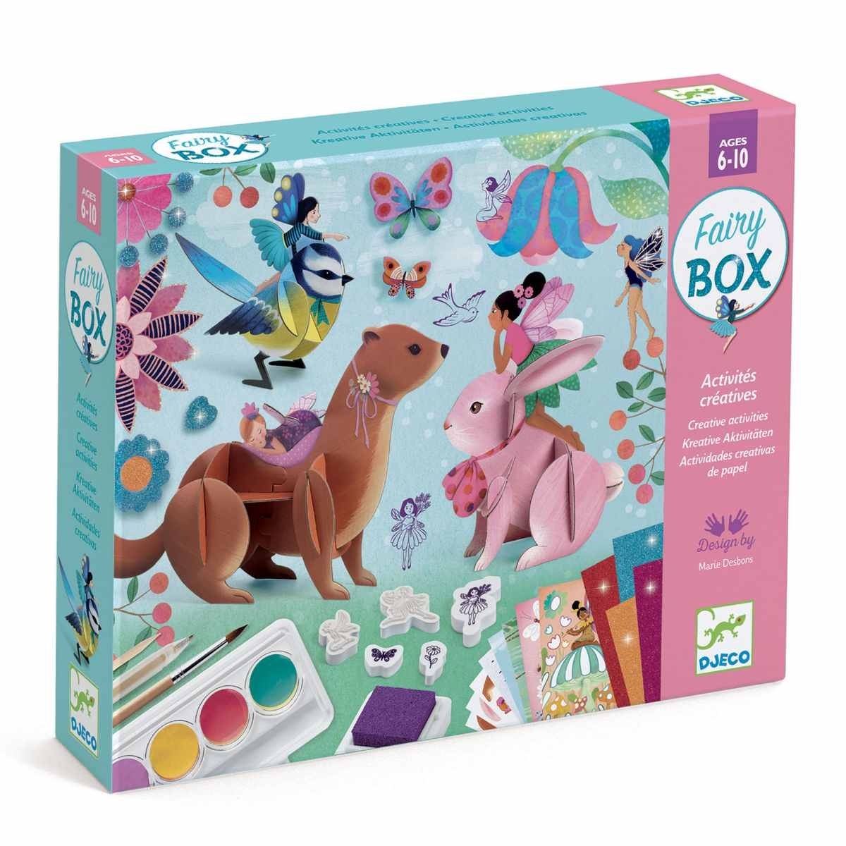 Djeco Bastelset Multi-Activity Kit: Feen Box große Bastelbox mit viel Material!