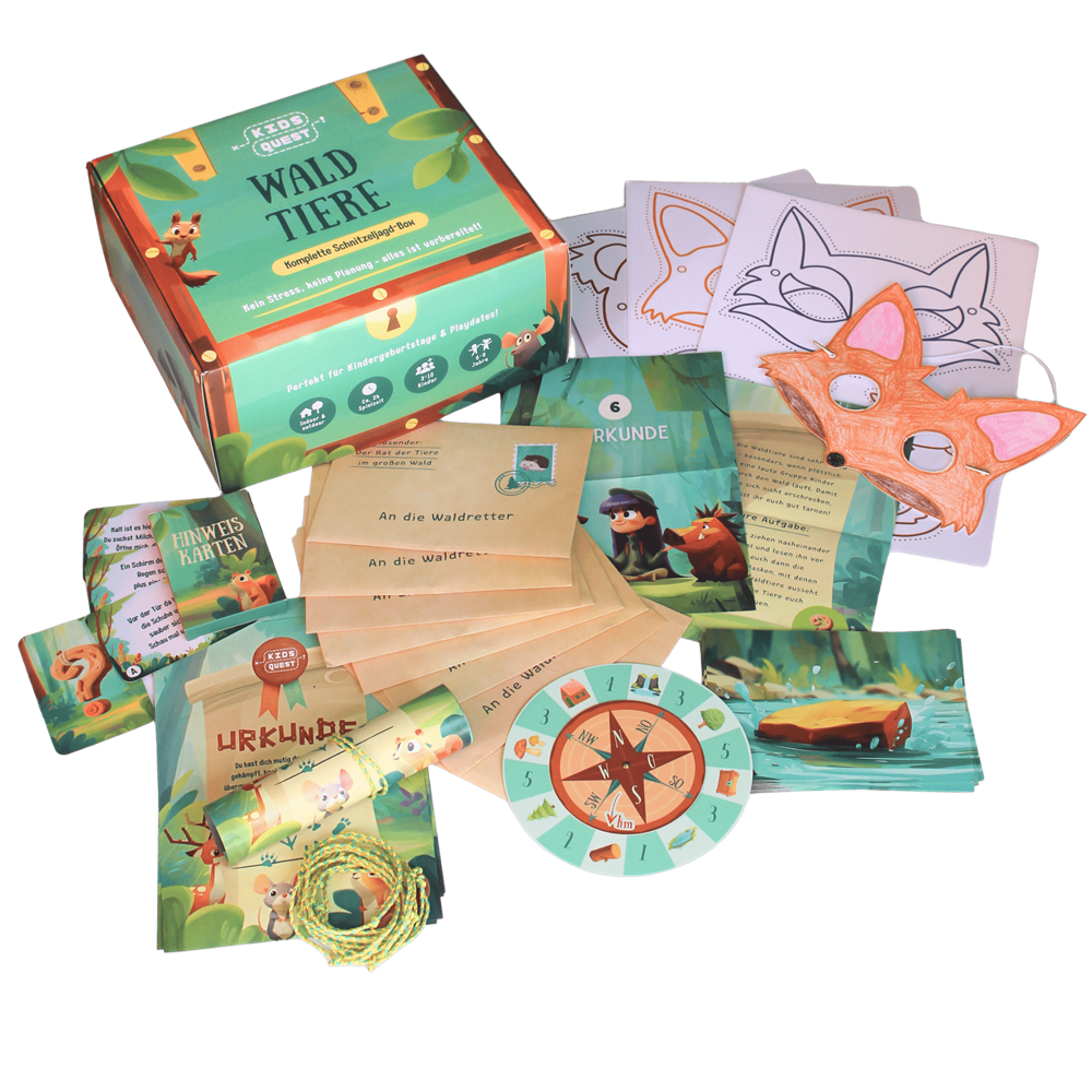 Kids Quest Schnitzeljagd-Box: Waldtiere für bis zu 10 Kinder