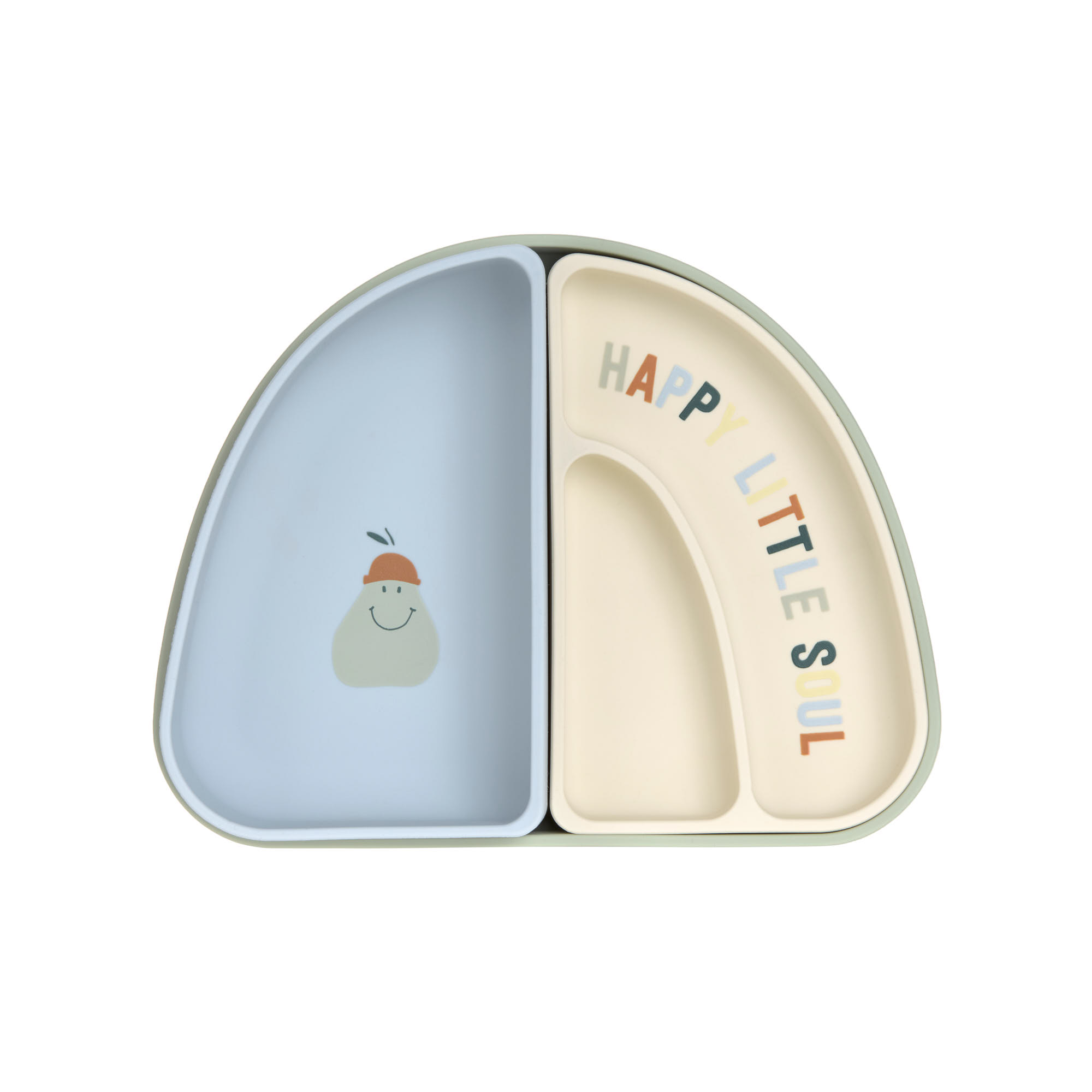 Lässig Kinder Menüteller Silikon (3-teilig) - Happy Fruits, Zitrone 