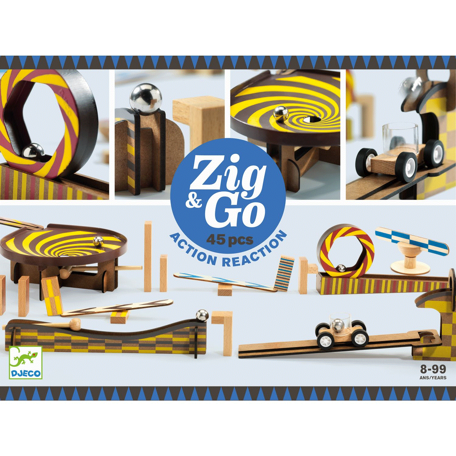 Djeco Zig & Go Blau - 45 Teile 