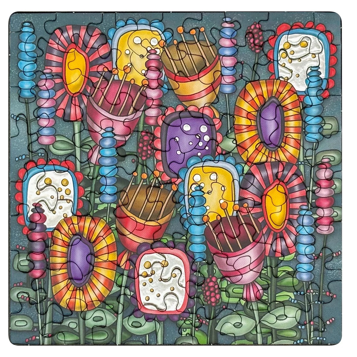 Curiosi Q-Puzzle Silber 01 Blumen