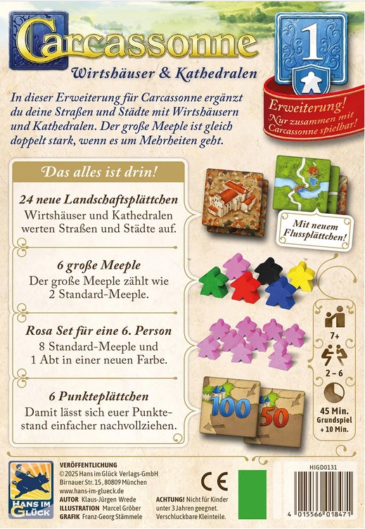 Carcassonne - Wirtshäuser & Kathedralen - Die 1. Erweiterung