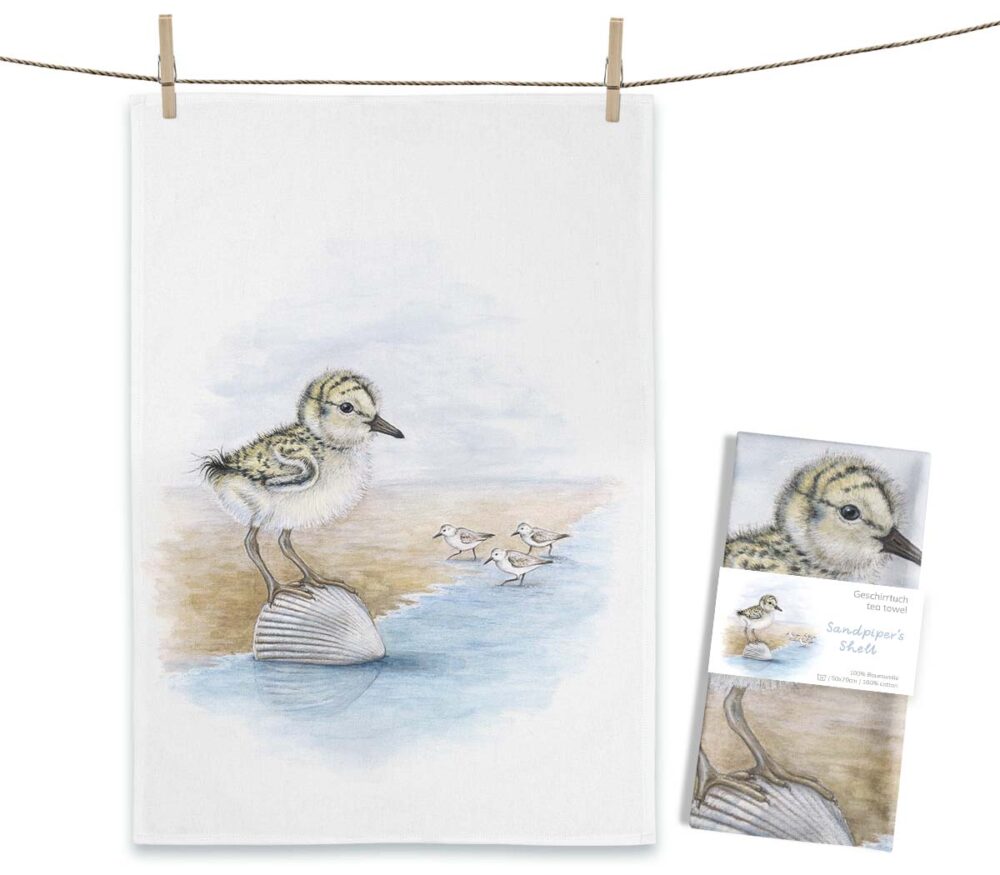 Maluu Geschirrtuch Sandpiper’s Shell Strandläufers Muschel