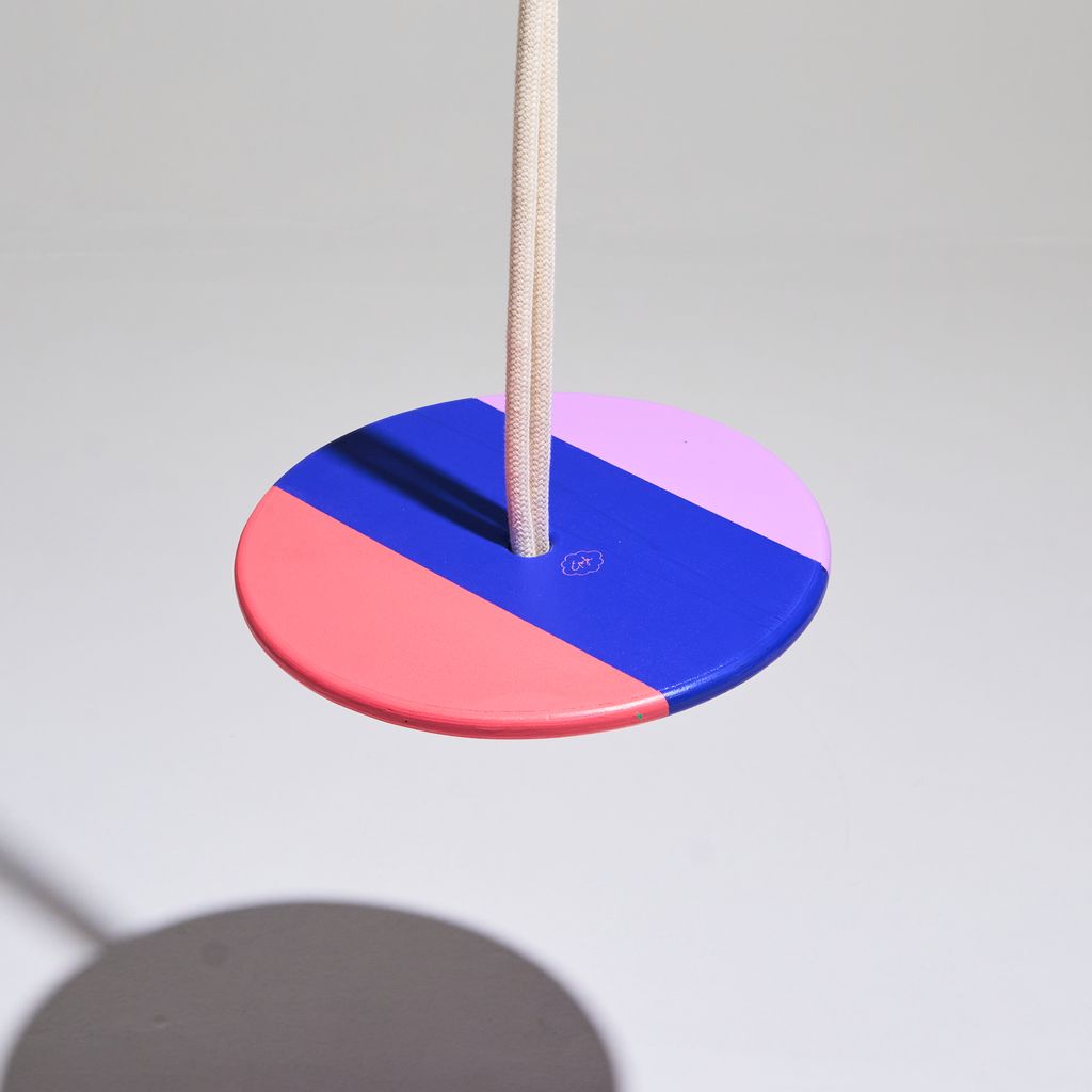 Eperfa Bunte Teller-Schaukel Holz  blau für Kinder