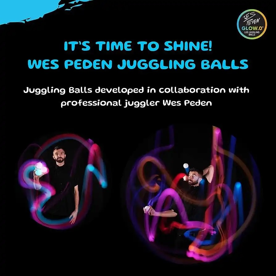 Glow.O Juggling Balls -  3 LED Jonglierbälle mit Ladekabel