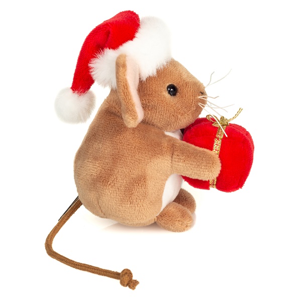 Hermann Teddy Weihnachtsmaus m. Geschenk 11 cm Stofftier
