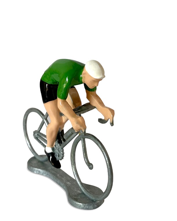 Bernard & Eddy Zinnfigur Radrennfahrer P2 "The Sprinter" Grünes Trikot Peter