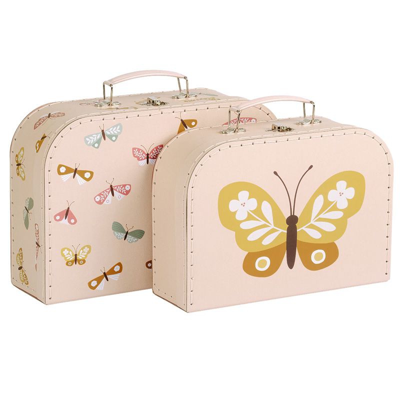A Little Lovely Company Kinder-Koffer im 2erSet Schmetterlinge 