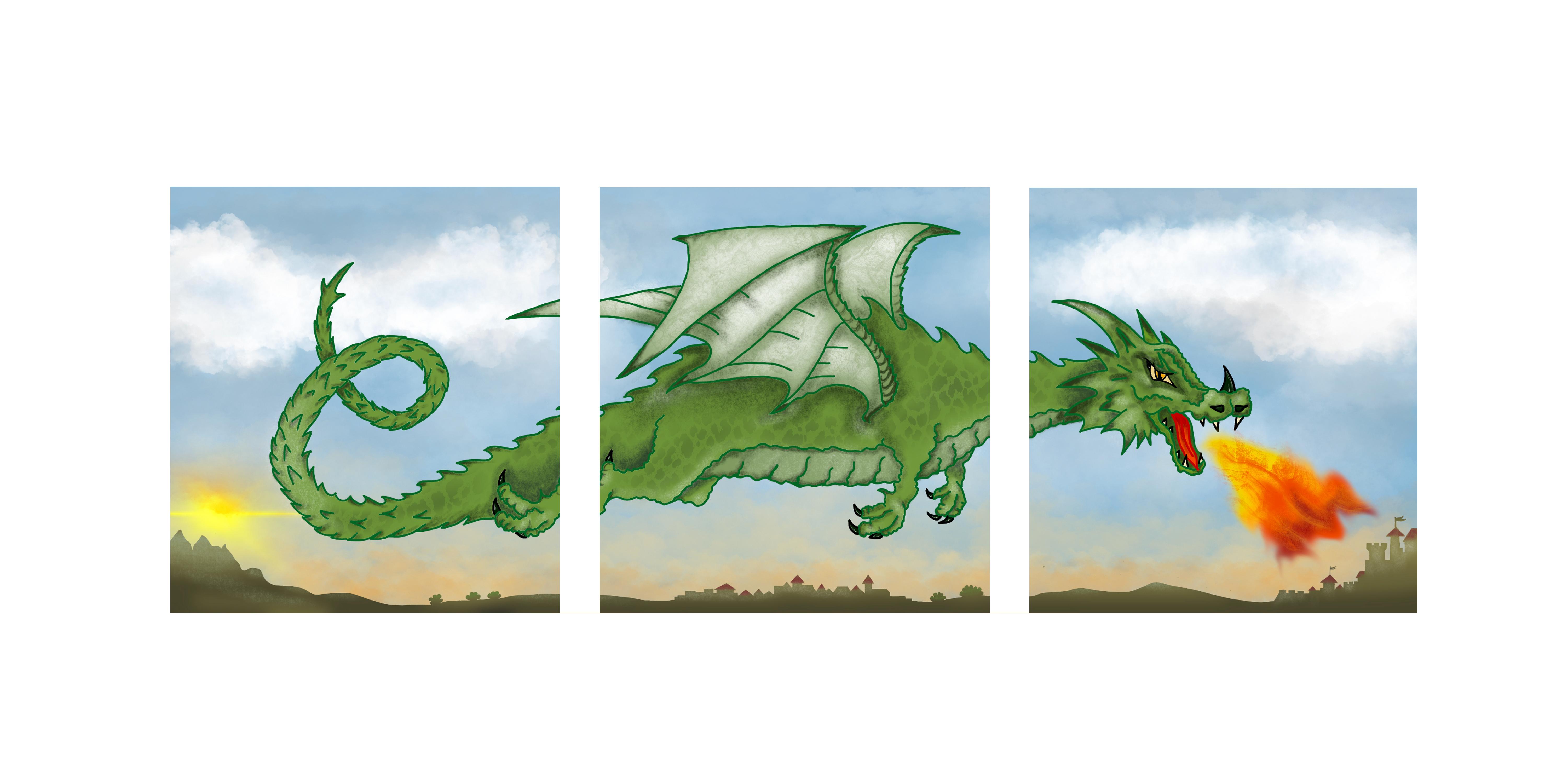Vah Zielscheibentrio Drache 3 stehende Zielscheiben aus Holz