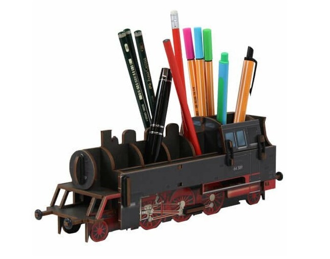 Werkhaus Stiftebox Dampflok schwarz ohne Deko/Stifte Werkhaus Stiftebox Dampflok schwarz ohne Deko/Stifte
