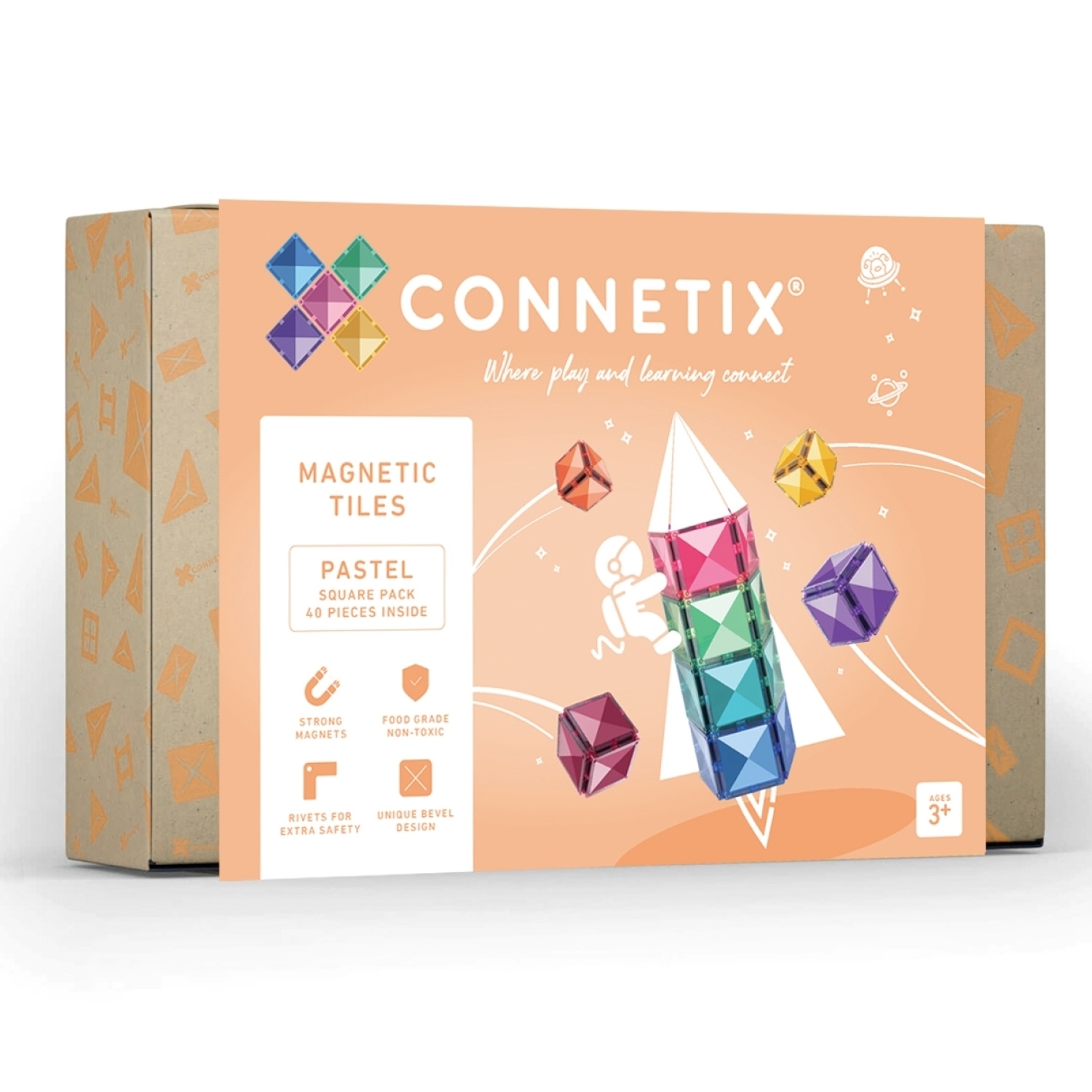 Connetix Magnetbausteine Pastel Square Pack 40 Teile