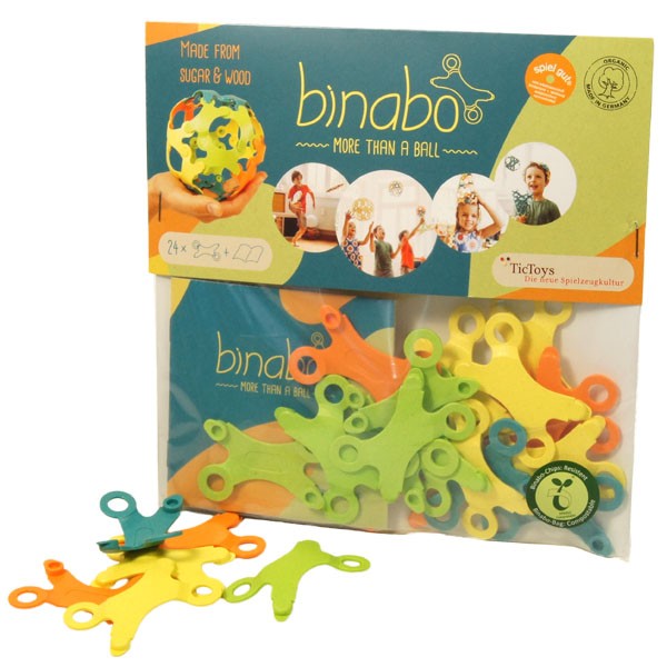 Binabo 24 Chips gemischt plastikfreies Konstruktionsspielzeug 