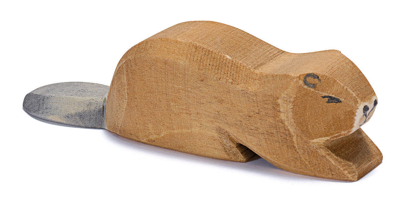 Ostheimer Holzfigur Biber liegend