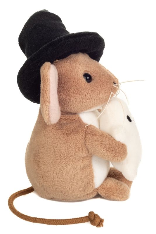 Hermann Teddy Halloweenmaus mit Gespenst 11 cm Stofftier