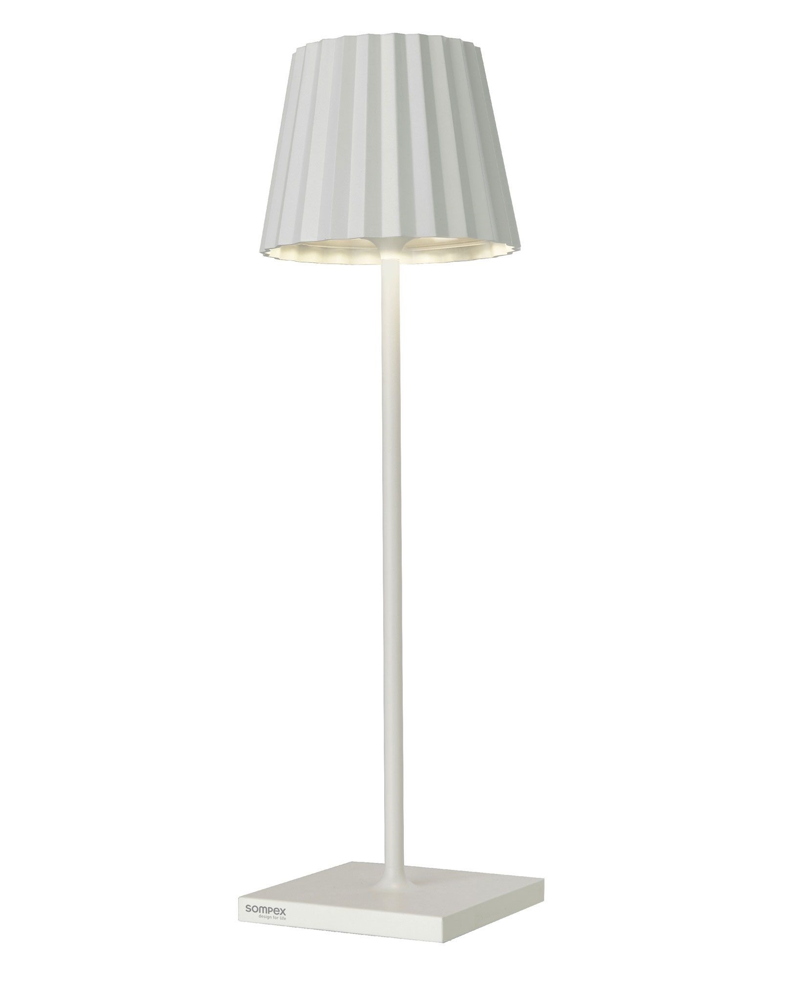 Sompex In- & Outdoorleuchte Troll 2.0 weiß akkubetriebene und dimmbare Tischlampe kabellos