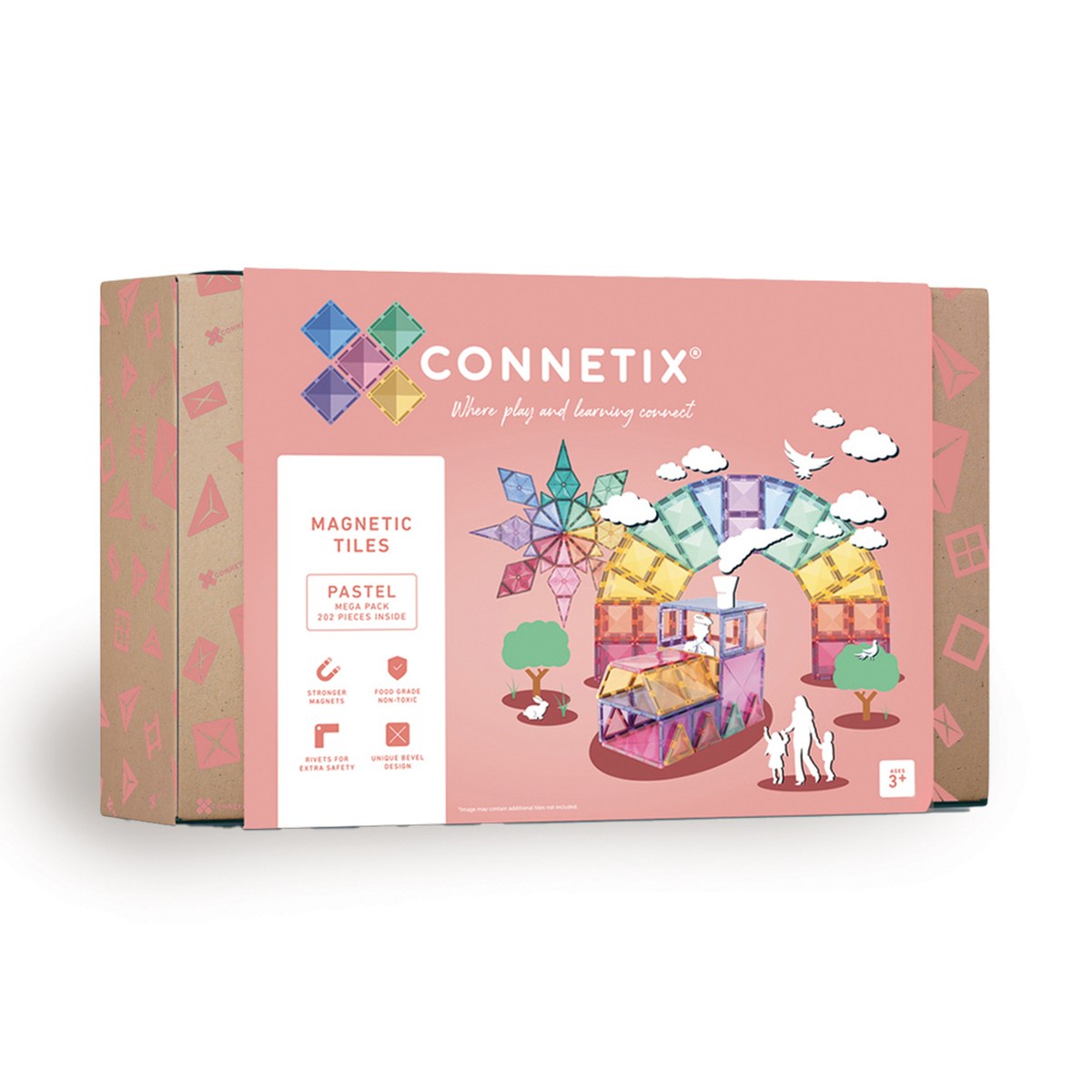 Connetix Magnetbausteine Rainbow Pastel Mega Pack  202 Teile