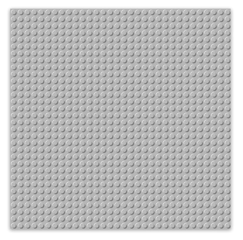 Brixies Plus Bodenplatte Basic hellgrau 32 x 32 Noppen Klemmbausteine