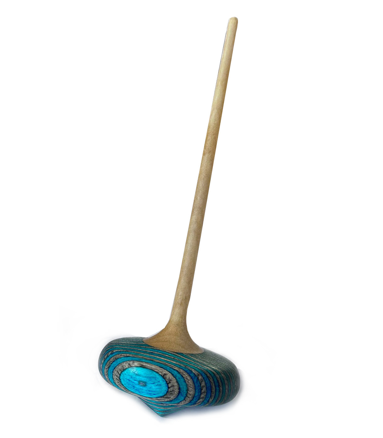 Loewe Stiftung Wasser-rmarsch!-Kreisel lang handgedrechselter Holzkreisel