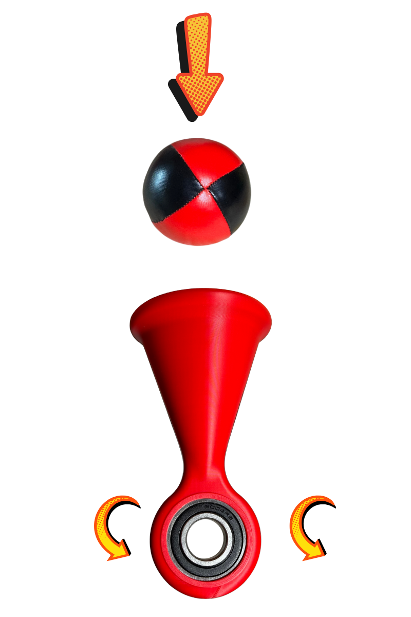 Flippy Set Größe L mit Jonglierball, 5 Trickkarten & Baumwoll-Beutel