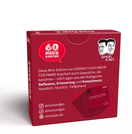 Simon & Jan Karten Erzählt euch mehr für Paare -Mini- Inspiration für Gespräche