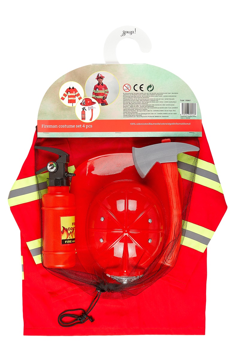 Souza for Kids rotes Feuerwehrkostüm-Set 5-7 Jahre