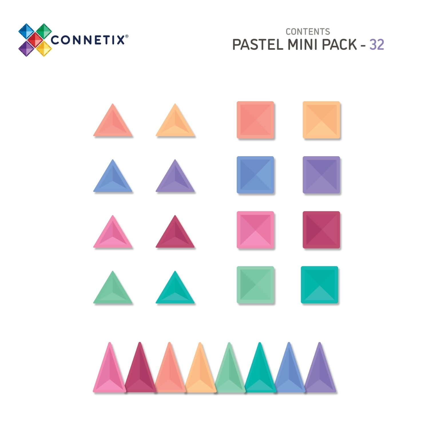 Connetix Magnetbausteine Pastel Mini Pack 32 Teile