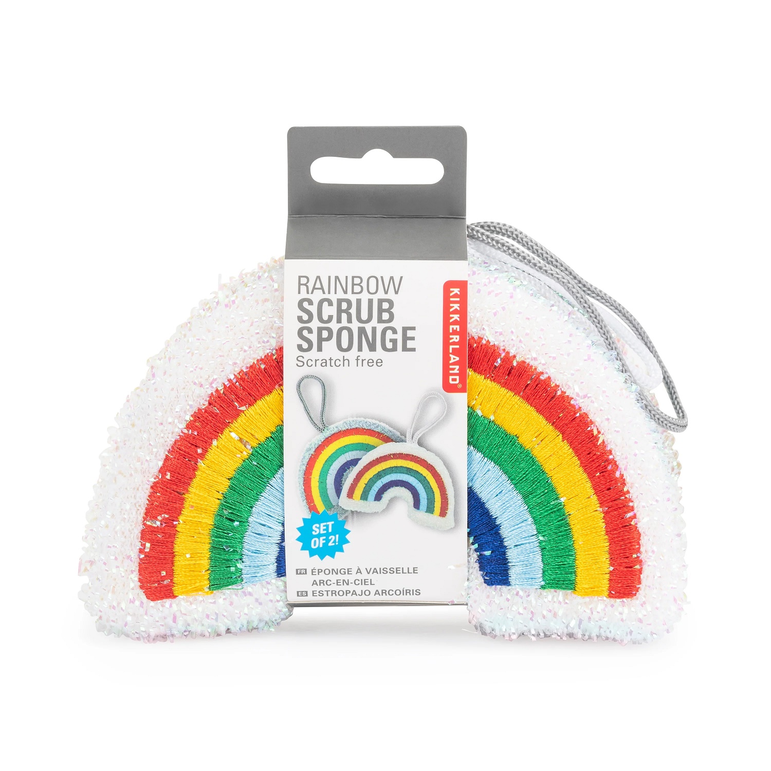 Kikkerland Rainbow Sponges 2er Set Regenbogen Spülschwämme
