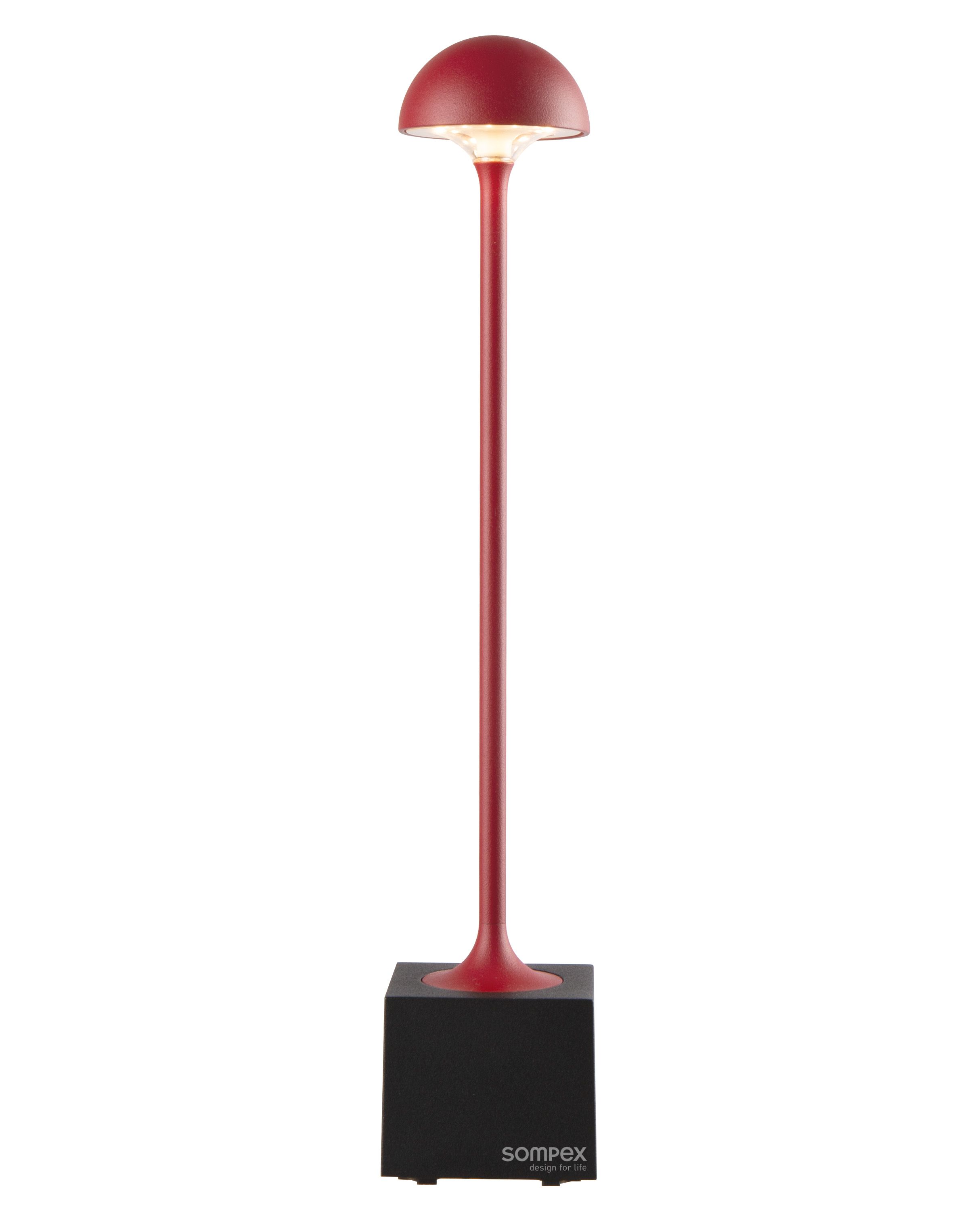 Sompex In- & Outdoorleuchte Flora rot akkubetriebene und dimmbare Tischlampe kabellos