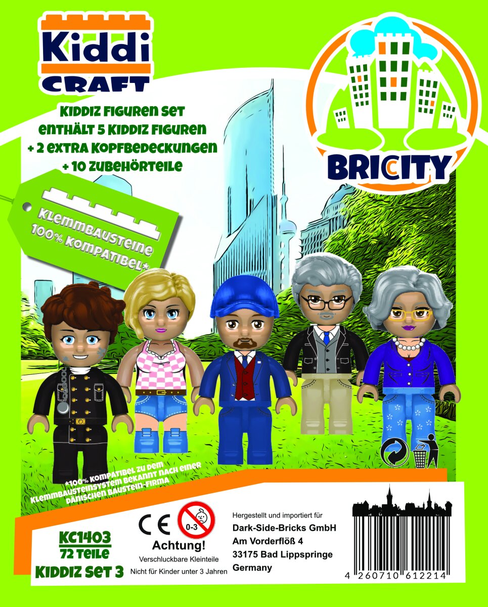 KiddiCraft Kiddiz Figuren-Pack City I - 5 Kiddiz Figuren 72 Teile