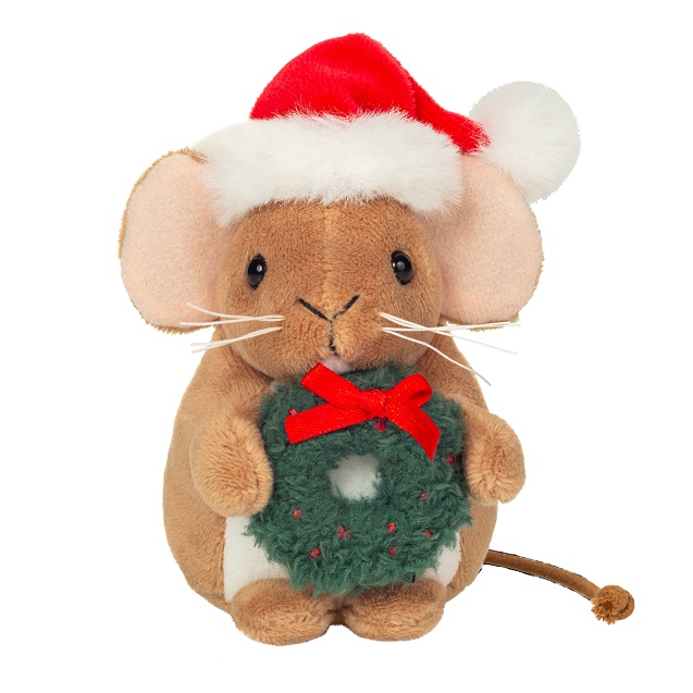 Hermann Teddy Weihnachtsmaus m. Kranz 11 cm Stofftier