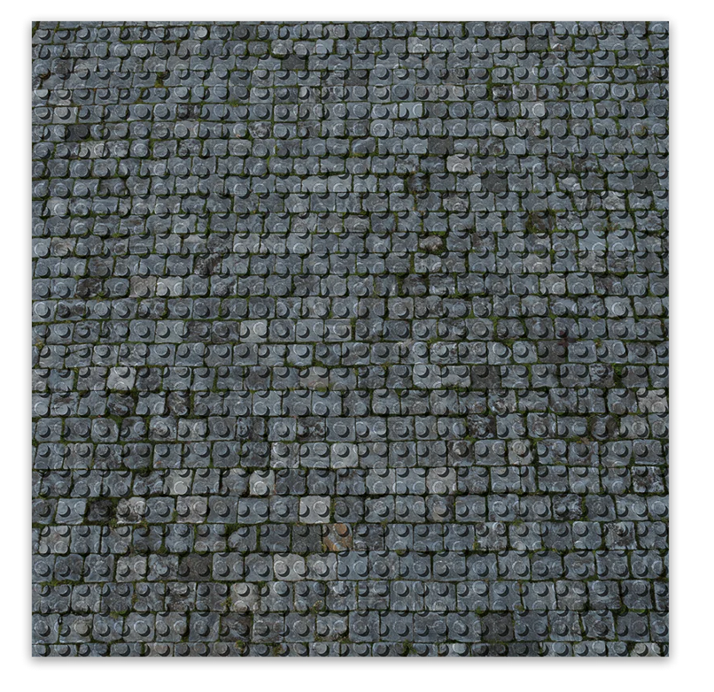 Brixies Plus Bodenplatte Kopfsteinpflaster 32 x 32 Noppen Klemmbausteine