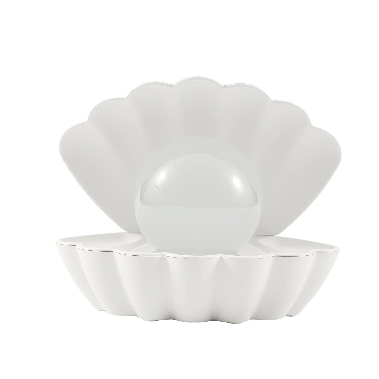 iTotal Muschel-Lampe weiß mit Nebeleffekt