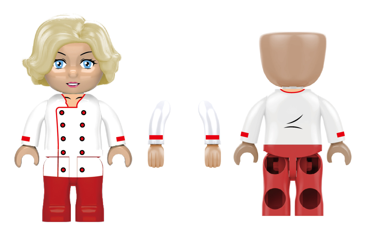 KiddiCraft Klemmbausteinset Uschis Wurstbude mit 189 Teilen und 2 Figuren