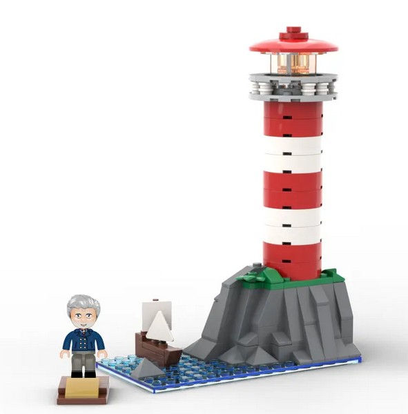KiddiCraft Klemmbausteinset Großer Leuchtturm  133 Teile