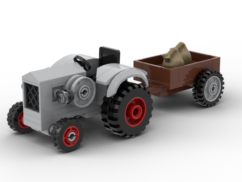 KiddiCraft Klemmbausteinset kleiner Trecker mit Anhänger - 1 Kiddiz Figur 94 Teile