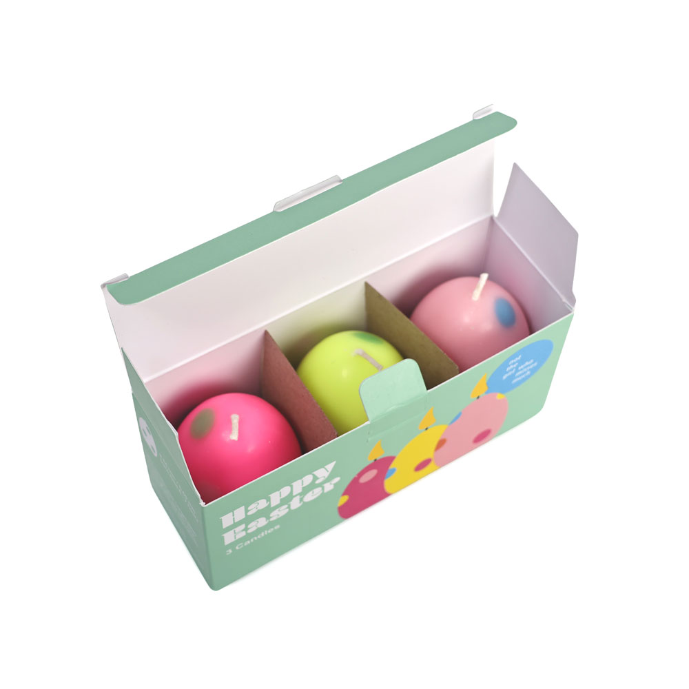 Osterkerzen 3er Set Ei-Kerzen Handgemachte Fairtrade Kerzen