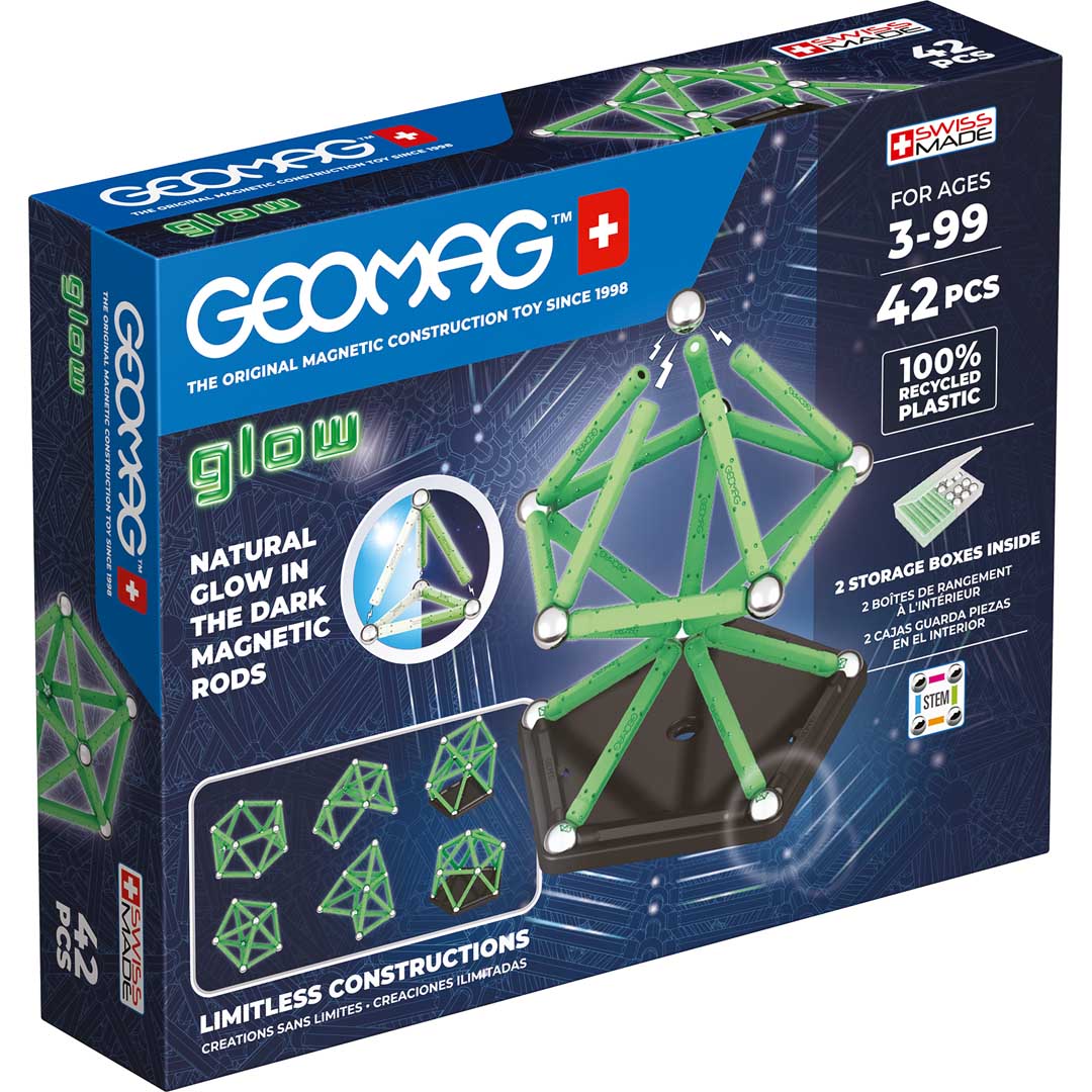 Geomag Glow Magnetbauset Recycled 42 nachtleuchtend