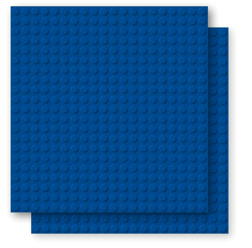 Brixies Plus Bodenplatte Doppelpack blau 20 x 20 Noppen Klemmbausteine