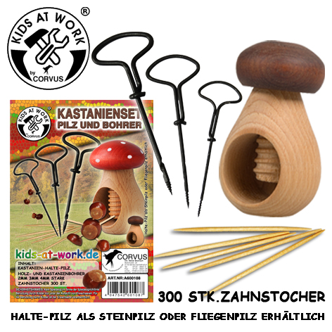 Kids at Work Kastanienset Pilz und Bohrer