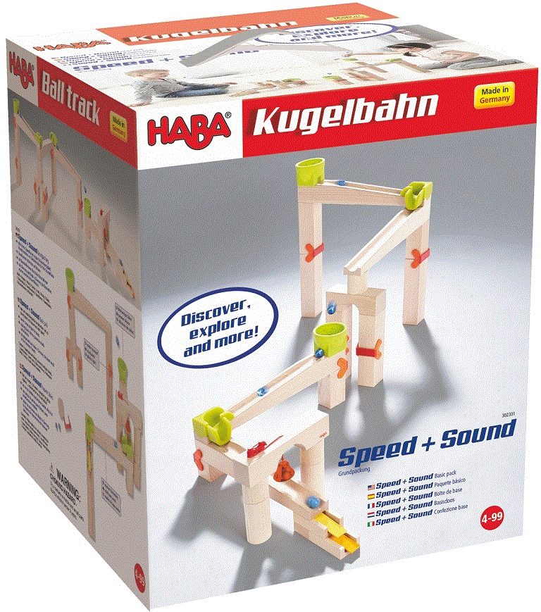 Haba Kugelbahn Grundp.Speed&Sound  Karton mit leichten Lagerschäden, Inhalt unversehrt.