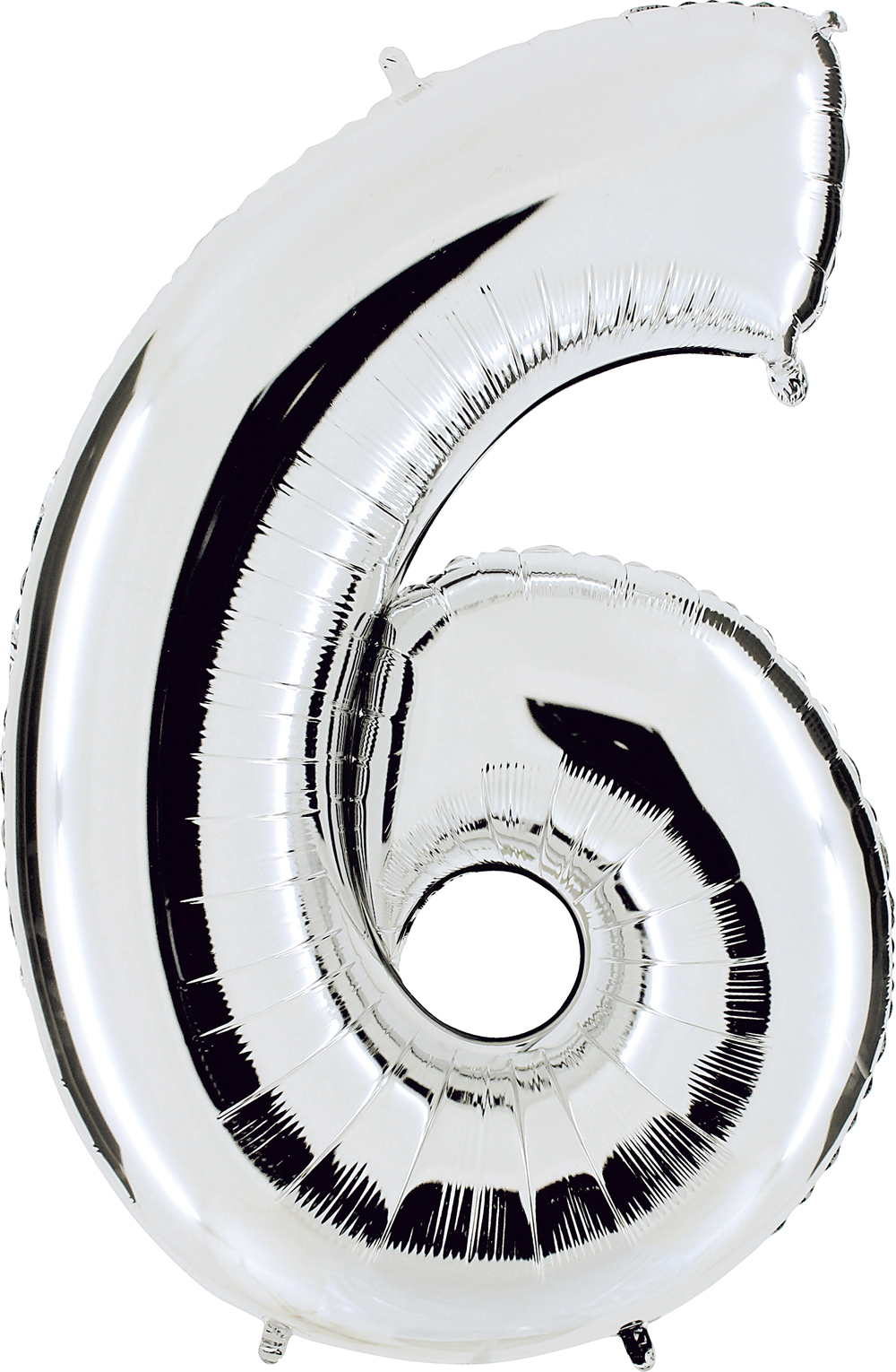 Zahlenballon 40" Folienzahl "6" silber