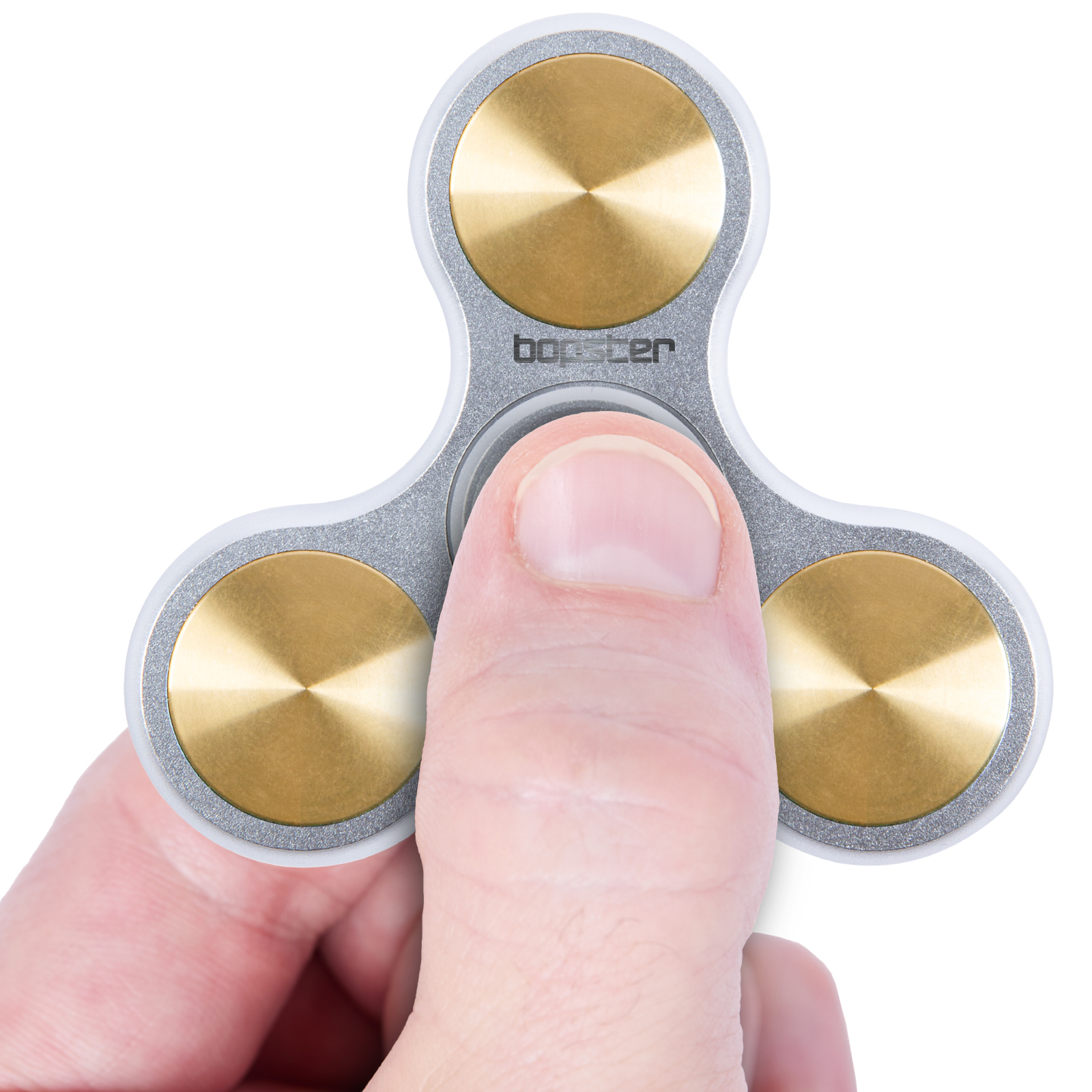 Bopster Metal Fidget Spinner - Silver Metall Fidget Toy