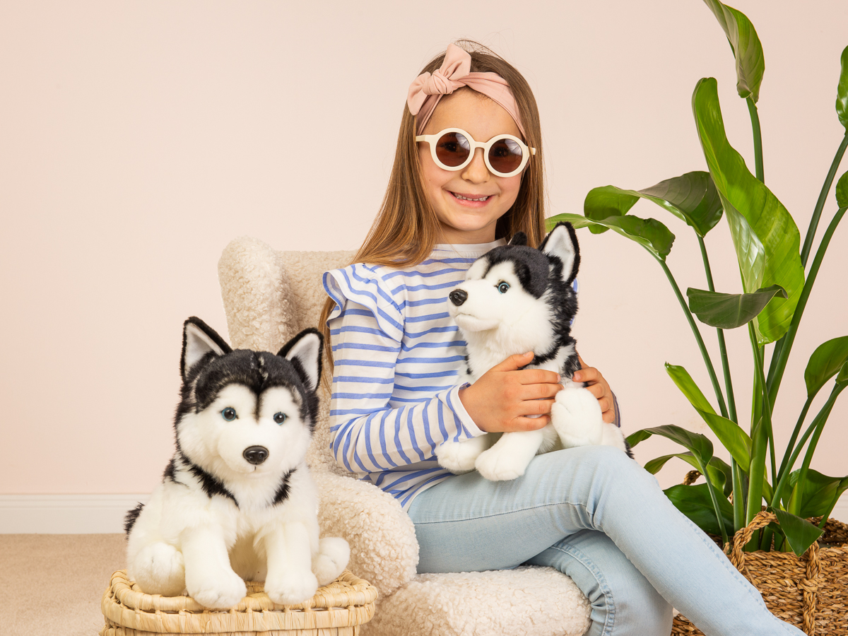 Hermann Teddy Husky sitzend 30 cm Stofftier Hund