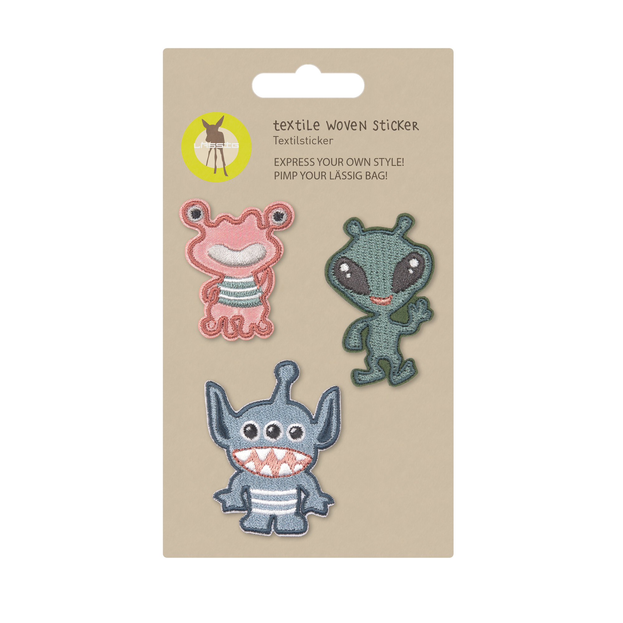 Textile Woven Sticker Stick on Monster 