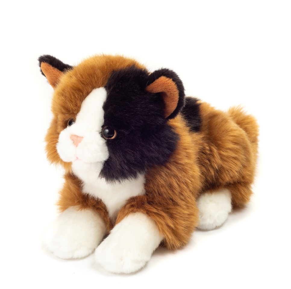 Hermann Teddy Glückskatze liegend 20 cm Stofftier
